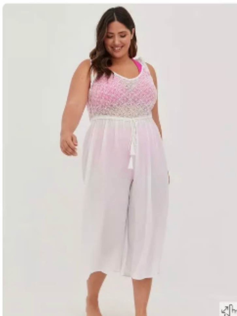 torrid NWT White Lace Tie-Shoulder Swim cover jumpsuit